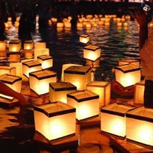 200pcs Square Floating Water Lantern Chinese Wishing Lanterns Paper Candle lights for Wedding Party Free Shipping 2024 - buy cheap
