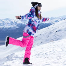 Зимний лыжный костюм, женские брендовые высококачественные лыжные куртки и брюки, теплые водонепроницаемые ветрозащитные костюмы для катания на лыжах и сноуборде 2024 - купить недорого