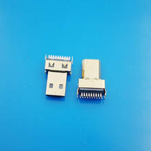 100 шт./лот позолоченный 19pin мини HDMI штекер Micro HDMI разъем питания для передачи данных 2024 - купить недорого