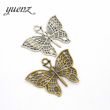 YuenZ 2pcs Charms Big Butterfly Antique Silver color Metal Pendant For DIY Bracelet Necklace Jewelry Making 62*42mm D203 2024 - buy cheap