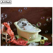 5d diamond painting hedgehog bathing icon full square diamond embroidery kit 3d full round rhinestone mosaic sticker 2024 - buy cheap