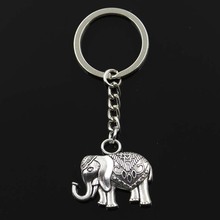 Fashion Elephant 28x31mm Pendant 30mm Key Ring Metal Chain Silver Color Men Car Gift Souvenirs Keychain Dropshipping 2024 - buy cheap