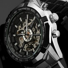 Men Automatic Mechanical Watches Luminous Gold Skeleton Vintage Wrist Watch Male Full Stainless Steel Clock Relojes Hombre 2018 2024 - buy cheap