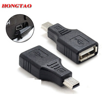 Мини USB 2,0 A гнездо к Micro / Mini USB B 5 Pin штекер хост-адаптер OTG конвертер разъем до 480 Мбит/с черный AQJG 2024 - купить недорого