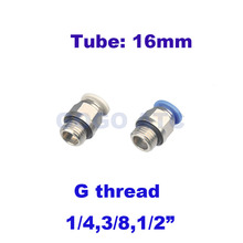 Copper Pneumatic air straight fitting hose O.D 16mm G thread with a seal PC16-G02/03/04 1/4 3/8 1/2 One touch connector 2024 - buy cheap