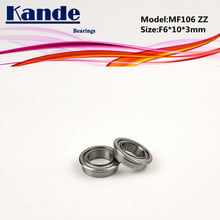 Kande подшипники 10 шт. MF106ZZ MF106Z MF106 MF106 ZZ MF106 Миниатюрный фланцевый подшипник F6x10x3mm 2024 - купить недорого