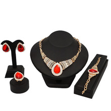 rose gold chain jewelry set stone jewelry set for women nigerian wedding jewelry set bridal jewellery earrings necklace set 2024 - buy cheap