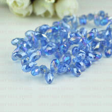 Sale Price!100pcs 6x12mm Sky Blue AB Plating Briolette Pendants Waterdrop Crystal Glass Jewelry Loose Teardrop Beads DIY 2024 - buy cheap