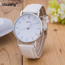 2017 fashion Luxury Geneve Round Dial simple watches Men Quartz Business Dress Wristwatches PU Leather casual Women watch Gift 2024 - buy cheap