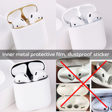 HEVARAL Popular Ultra Thin Metal Dust Guard sticker For Apple Airpods Case Cover Dustproof Protector Plating Skin Stickers 2024 - buy cheap