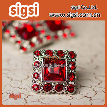 Shiny red square dazzling crystal acrylic rhinestone button for garniture 2024 - buy cheap