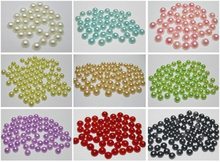 1000 Uds. 6mm mezcla de colores media perla cuenta redonda, Parte posterior plana gemas álbum de recortes joyería artesanal accesorios decorativos 2024 - compra barato