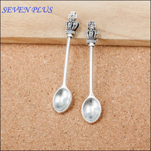 High Quality 20 Pieces/Lot 11mm*59mm Antique Silver Plated Dinner Service Tableware Spoon Charms For Jewelry Making 2024 - buy cheap