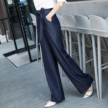 2018 New Womens Spring Casual Jeans Female Thin Tencel Loose Jeans For Summer Straight Jeans wide leg pants trousers 2024 - buy cheap