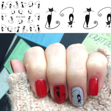 1pcs Nail Art Water Transfer Sticker Decals Hot Black Lazy Cat DIY for Nails Accessory Nail Art Decorations Beauty Tips TRSTZ023 2024 - buy cheap