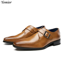 Yomior Spring Summer Real Leather Men Dress Shoes Formal Business Handmade Evening Party Wedding Derby Shoes Loafers Oxfords 2024 - buy cheap