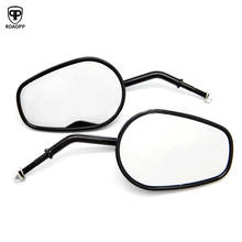 ROAOPP 2x Black Teardrop Motorcycle Rearview Mirror Side Mirrors For Harley Road King Fatboy Touring XL 883 Custom Free shipping 2024 - buy cheap