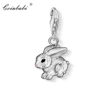 Charm Pendant Rabbit ,2018 Fashion Jewelry Cute Real Authentic 925 Sterling Silver Gift For Women Girls Fit Bracelet 2024 - buy cheap