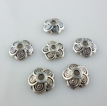 Tapas de cuentas del extremo de flor pequeña de plata tibetana, abalorios de joyería, pulsera, abalorios, 9x3mm, 100 Uds. 2023 - compra barato