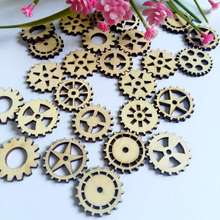 120pcs Unfinished Wood Hollow Gear Tags Cutout Wooden Pieces Embellishments  for Home Decoration 2024 - buy cheap