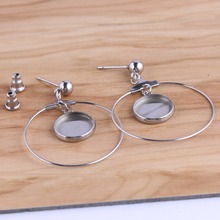 Onwear-pendientes de cabujón de 12mm de acero inoxidable, 20 unidades, ajustes de base, diy, pendientes en blanco 2024 - compra barato