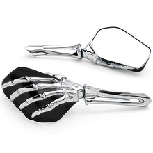 Free Shipping Black/BlackChrome Skeleton Hand Motorcycle Mirrors For Kawasaki ZR1000 ZR1200 ZRX 2024 - buy cheap