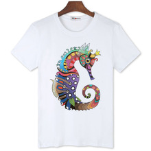 BGtomato Colorful Hippocampus cool art tshirt New style fashion summer shirts for men Original brand good quality tops tees 2024 - buy cheap