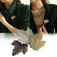 Vintage Three Maple Leaves Brooch Pins Women Suit Dress Exquisite Collar Lapel Clip Accessories 2024 - buy cheap