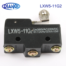 Interruptor de bloqueo LXW5-11G2, dispositivo de 3 tornillos, montaje en Panel, émbolo de rodillo momentáneo, botón de bruja de viaje, 5 uds. 2024 - compra barato