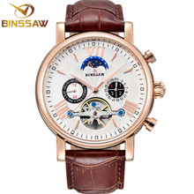 Men Tourbillon Automatic Mechanical Watch Luxury Brand Stainless Steel Waterproof Sports Leather Watches Self-Wind Wristwatch 2024 - buy cheap