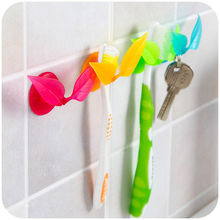Creative Leaf Toothbrush Razor Wall Holder Suction Cup Sucker Bathroom 1pc Mini Wall Holder For Key 2024 - buy cheap