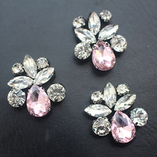 10pcs/lot Beaded Rhinestone Pink Flower Patch for Clothes Sewing on Beading Applique Bags Shoes Jackets Decoration DIY Appliques 2024 - buy cheap