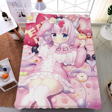 Japan Anime Sexy Girl Kobayashi's Dragon Milk Fiber Bed Sheet Flannel Blanket Summer Quilt 150x200cm, flat sheet, for girl, about 0.8kg-1kg 2024 - buy cheap