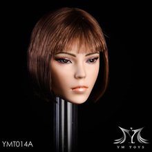 YMT014-cabeza femenina esculpida, pelo plantado mágico de carreras mixtas, modelo tallado de belleza para cuerpo de 12 '', nuevo Pichen Suntan, 1/6 2024 - compra barato