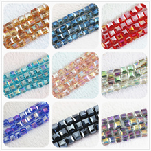 70pcs wholesale price 6mm bling Crystal Glass Square Cube Colors Faceted handmade jewelry loose spacers beads accessories B986 2024 - buy cheap