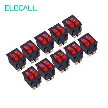 ELECALL 15A250V 20A125V  KCD8-212N  Red Button Rocker Switch 6 Pin Rocker Power Switch Double Rocker Switch 10pcs/lot 2024 - buy cheap