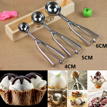 2017 New Kitchen Ice Cream Mash Potato Scoop Stainless Steel Spoon Spring Handle Kitchen Accessories 3 Sizes for Choose 2024 - buy cheap