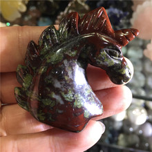 Natural Red Jasper Stone Unicorn Gemstone Crystal Hand Carved Figurine Home Decoration Gemstone Collection Reiki Stone 2024 - buy cheap