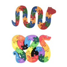 Colorful Wooden Educational Toys Jigsaw Puzzle Alphabet Building Snake Puzzle Kids Children Toy Gift 2024 - compre barato