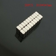 Hot Sale 20pcs Square Rare Earth Neodymium Magnets N35 D10x5x3 mm Super Strong Cuboid Block  Magnetic Materials 2024 - buy cheap