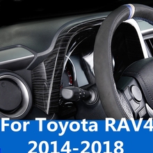 High-quality steering wheel trim Interior trim sequins dashboard trim car Accessories For Toyota RAV4 2014-2018 2024 - buy cheap