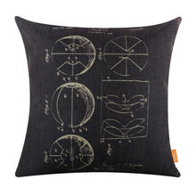 LINKWELL 18x18" Retro Black Basketball Patent Drawings Burlap Cushion Cover Throw Pillowcase Accent Antique Sports Ball 2024 - buy cheap