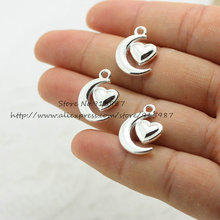Pingente formato de mini lua e corações, achados de joias materiais de metal 2c208 2024 - compre barato