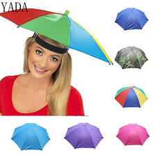 YADA Outdoor Umbrella Hat Novelty Foldable Sun&Rainy Day Hands Free Rainbow Folding & Waterproof Multicolor Hat Cap Stock YS0018 2024 - buy cheap