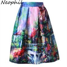Neophil-vestido plisado de cintura alta para mujer, traje de baile de estilo Retro, con estampado Floral, a la moda, S1607026, 2021 2024 - compra barato