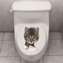 Adesivo de gato no banheiro 1 peça, fofo, 3d, gatinho, da parede, da geladeira da cozinha, para sala, quarto, decoração da casa 22*30cm 2024 - compre barato