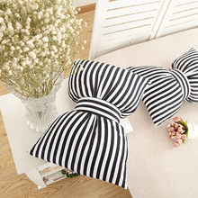 Creative Cotton Stripe Bow Pillows Sofa Cushion Removable Washable Car Head Pillow for Home Car Decoration 2024 - buy cheap