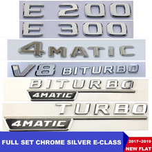Flat Chrome W212 W213 Car Emblem E200 E250 E300 E320 E350 Letters Badge Auto 4MATIC Logo Emblema De Carro For Mercedes Benz AMG 2024 - buy cheap