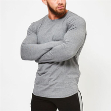 Brand fashion Mens longsleeve t shirt 2021 Spring Autumn Slim Fitted T-shirts male Tops Leisure Bodybuilding Long Sleeve tees 2024 - buy cheap
