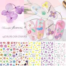 New arrived 3D Nail Stickers Decals 1 sheet colorful  Beautiful  flowers Adhesive Stickers Nail Art Tattoo Decoration Z0173 2024 - buy cheap